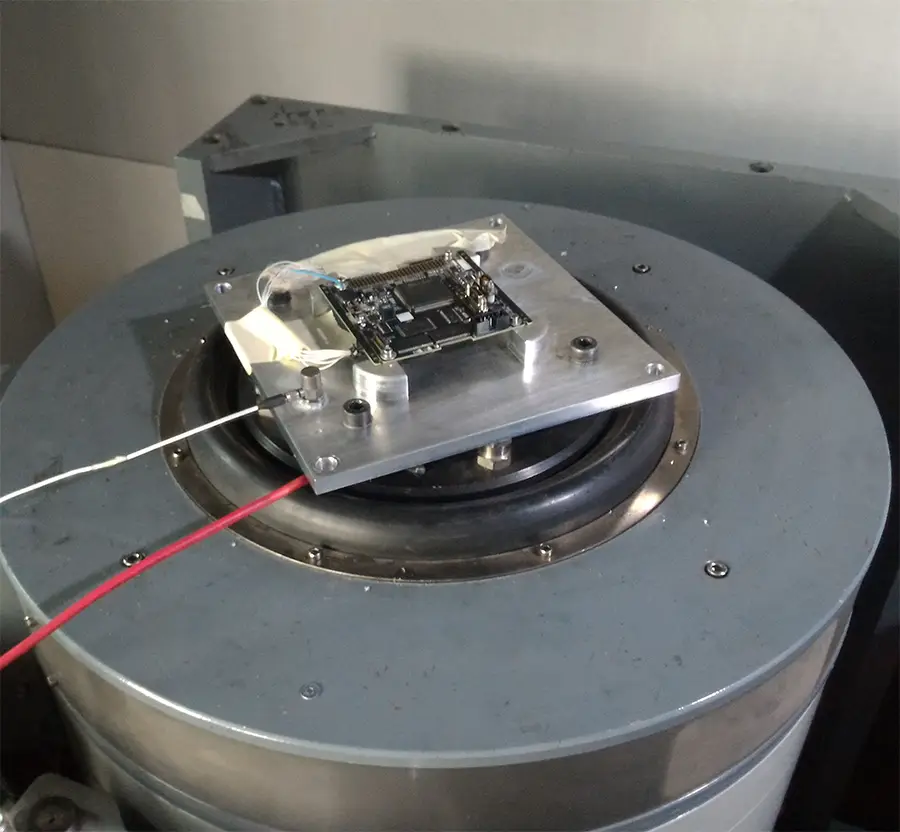 FG-1 Cubesat Frame Grabber Environmental mechanical shaker tests