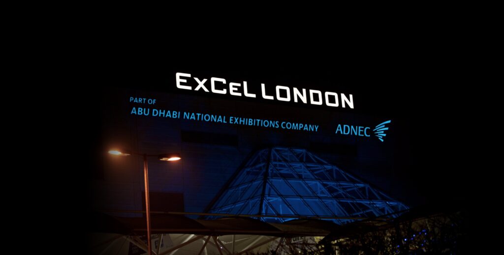 Space Comm, Excel, London - 2560 by 1298 pixels