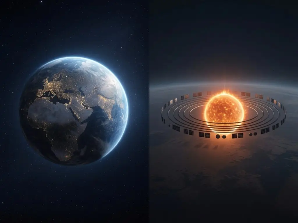 AI Satellites, Space-Based Solar Power, Kardashev Type II Civilization, artificial intelligence, clean energy, reliable energy, Kardashev Scale, galaxy, Global energy consumption, renewable energy, solar panel, orbital solar arrays, geostationary orbit, Starship, Orbital Infrastructure, thermal management, solar power stations, SpaceX, spacecraft, solar satellite