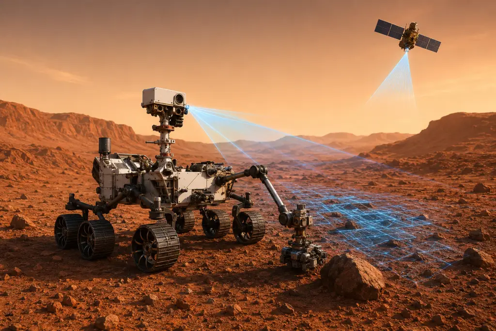 Mars Global Localization, Mars, AI-Powered Autonomous Exploration, NASA, JPL, NASA-JPL, Solar System, Earth, Perseverance rover, onboard artificial intelligence, NVIDIA Jetson modules, radiation-tolerant FPGA, Microchip PolarFire FPGA, Moon rovers, Mars rovers, orbital spacecraft, planetary exploration, Mars Reconnaissance Orbiter, Space Exploration, OnBoard Edge AI, NVIDIA Jetson, PolarFire, Intelligent Satellites