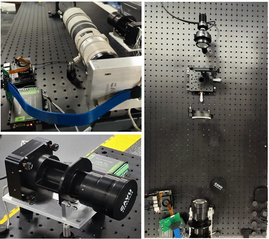 OPTICAL BENCH REPORT, OPTICAL BENCH, CubeSat Camera FM, 400mm EFL, CubeSat Camera EM, Canon lens, 400 mm EFL f/5.6L, GMAX3405 sensor, C&DH platform, space-grade, photometric condition, closer grid-period agreement, lower horizontal/vertical response, linear local contrast rule, Mean absolute grid-period error, Observed image-scale fit, Mean directional imbalance, directional-imbalance, bench method, geometric fidelity, uniform orthogonal response, grid-period accuracy, Canon, NVIDIA GPU, 400 mm-class imaging systems, broadband target bench, collimator, CAVU EFL, focal length, Photometric exposure, GBRG Bayer data, geometric correction, Geometric Grid-Period Accuracy, target pitch, camera focal length, collimator EFL, sensor pixel pitch, stronger image-scale fidelity, directional-imbalance metric, uniform orthogonal response, unequal visual scale, Photometric equivalence, Metric basis, Field coverage, MTF datasets, CAVU FM, geometric period accuracy, orthogonal response balance, CAVU